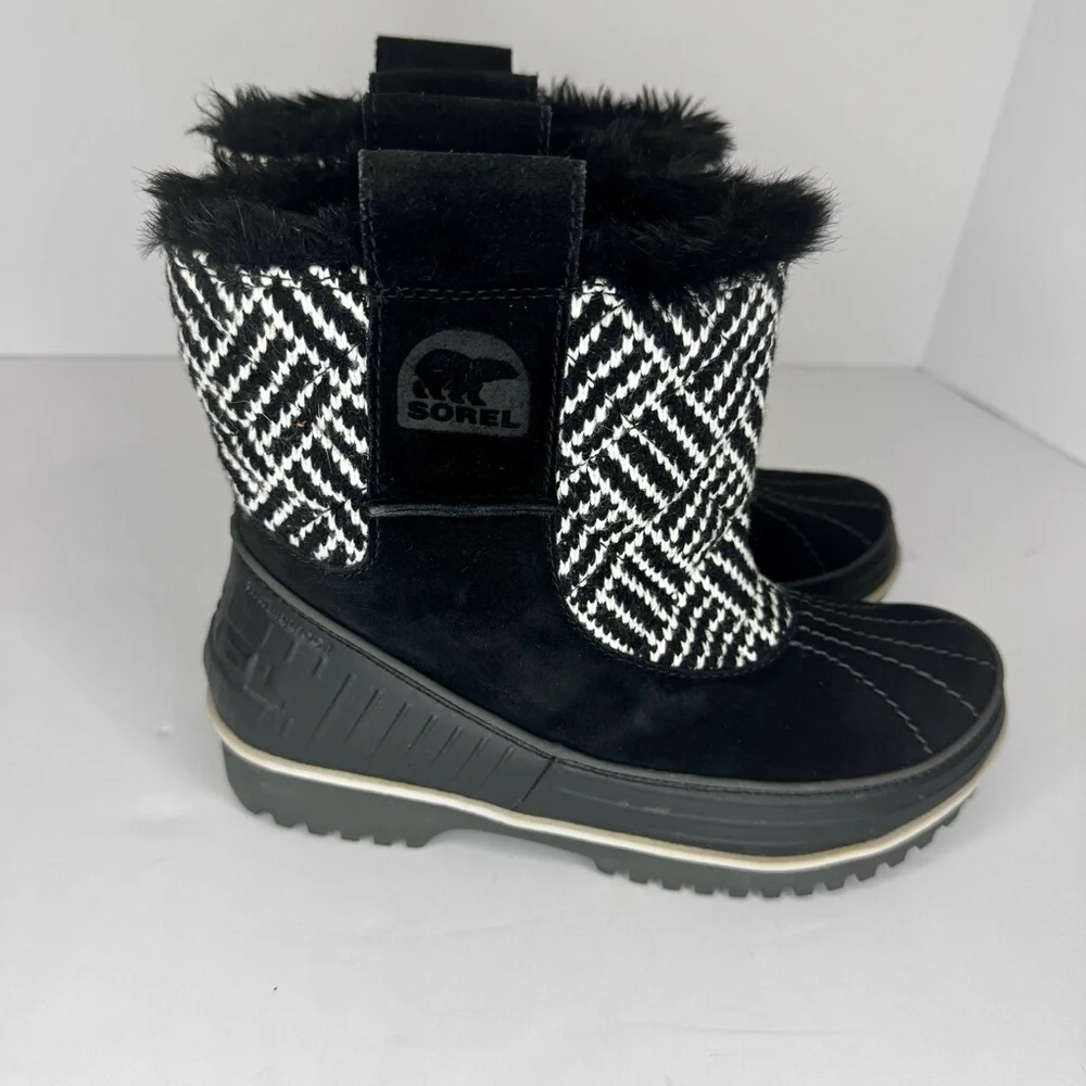 Sorel TIVOLI II Women's Waterproof Boot Suede Detailed Checker Pattern Sz5
